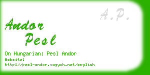 andor pesl business card